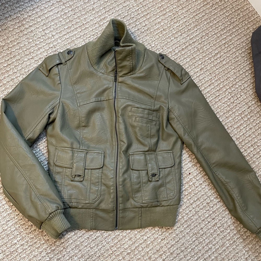 Khaki green bomber jacket